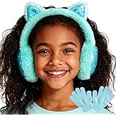 Mei MACLEOD Girls Earmuffs Knit Winter Ear Muffs Gloves Set for Kids Boys Cold Weather Ear Warmer
