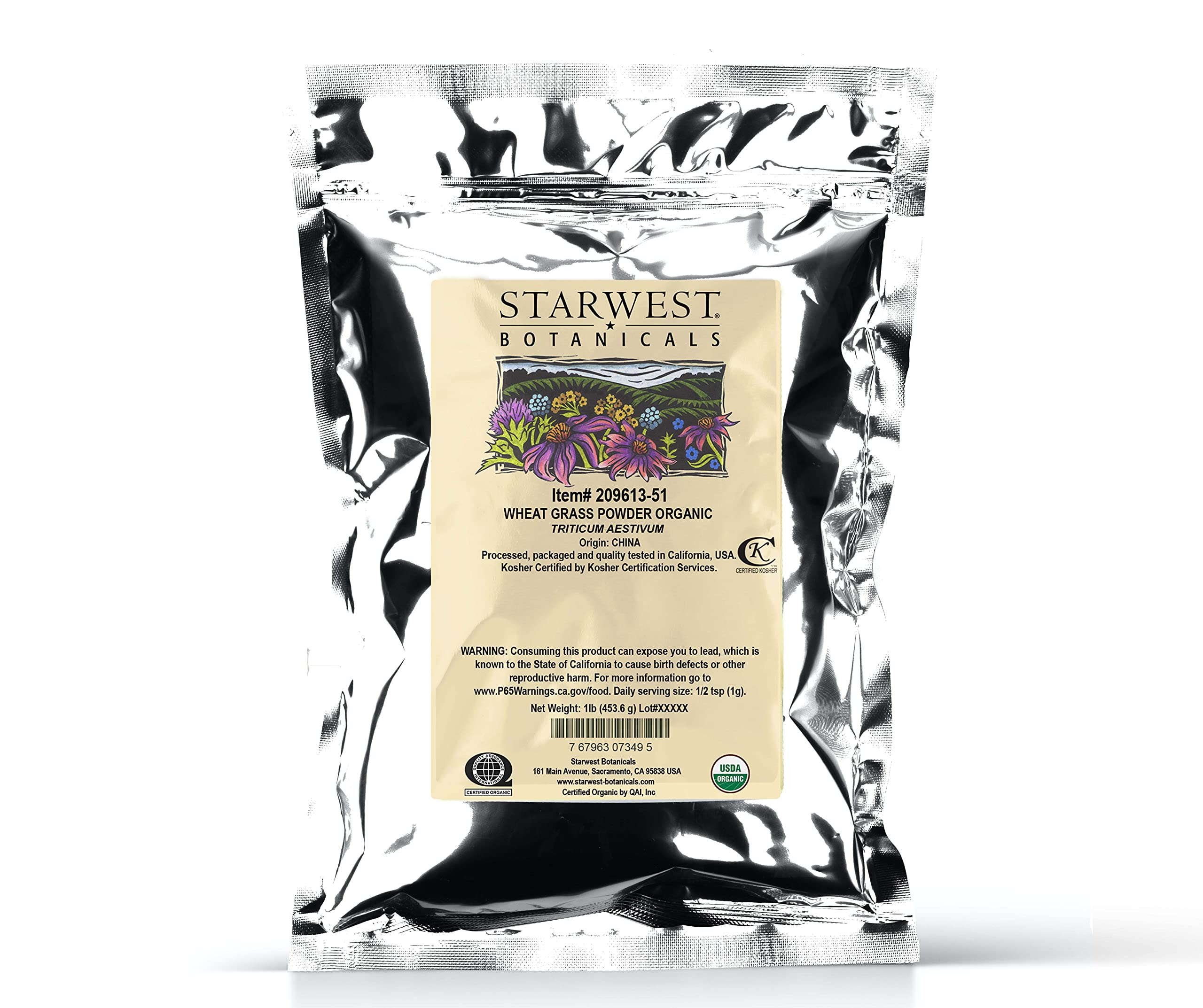 Starwest Botanicals Organic Wheatgrass Powder, 1