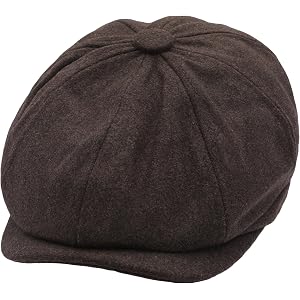 ZLYC Men's Winter Newsboy Cap Thick Warm Flat Cap Vintage 8 Panel Beret Hat | thick soft wool warm fabric, classic retro gent