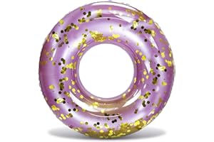 COTA GLOBAL POZA Inflatable Pool Float Tube – Sparkly Confetti Swim Ring, Heavy Duty UV Resistant Inflatable Tube Pool Float for Kids & Adults – Multiple Colors & Sizes – Beach, Lake & Pool Party Float