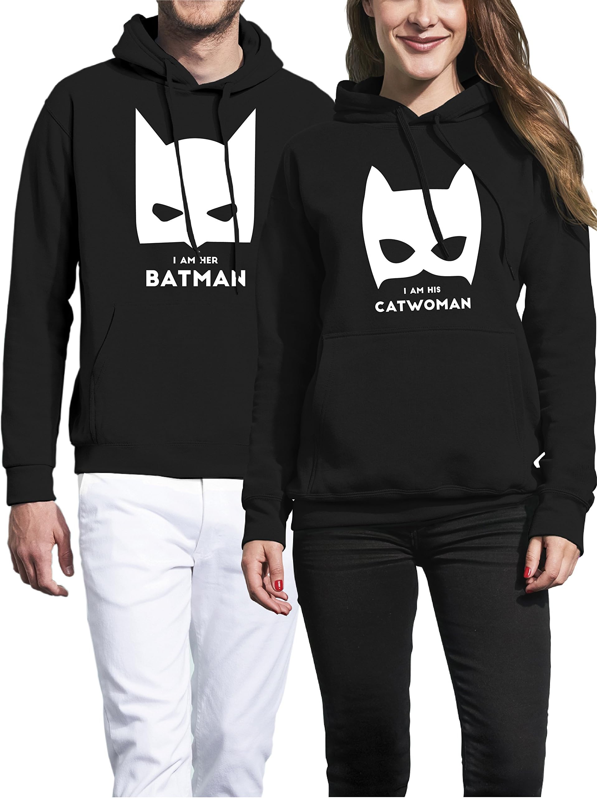 VivaMake 2 Matching Couple Hoody Set for Men and Women with Custom Design Batman and Catwoman