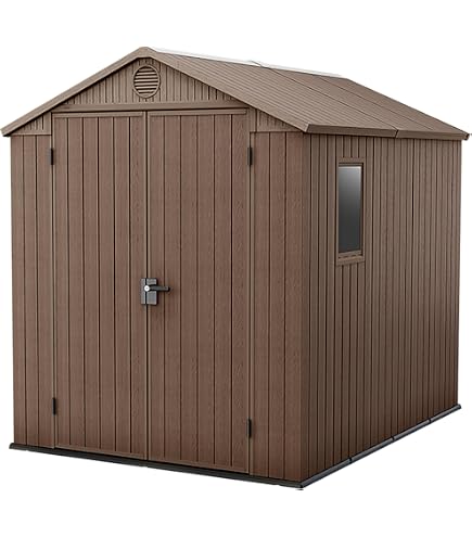 Amazon.com : Keter Darwin 4x4 Garden Shed Wood Effect Finish Brown