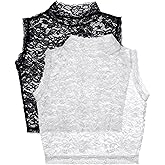 Bencailor 2 Pieces Women's Lace Fake Collar Detachable Dickey White Black Lace Jabot Detachable Collar for Women