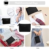 Maange Small Cosmetic Bag PU Leather Travel Pouch with Handle Black view 7