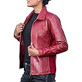 Jild Casual Fashion Womens Leather Jacket - Elastic Rib Turn Down Collar Leather Jacket Women