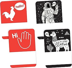 Avery Premium Ice Breaker Name Tags, Astronaut, Llama, Rooster, Wave, No Lift No Curl, 36 Handwriteable Name Stickers