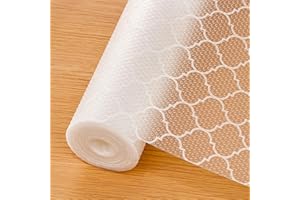 Cooyes Shelf Liner – Non-Adhesive Shelf Liners for Kitchen Cabinets – Waterproof Shelf Paper with Modern Pattern – Durable EVA Cabinet Liners