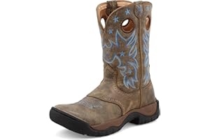 Twisted X womens All Around Water Resistant Cowboy Work Boots, Distressed Saddle Cowboy Work Boots