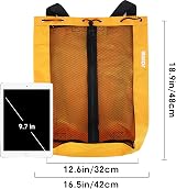 WANDF Swim Bag Mesh Drawstring Backpack Orange Beach Gym Gear view 8