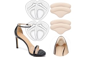 COMFOWNER Ball of Foot Cushions and Metatarsal Pads for Women,Heel Cushion Pads, Heel Grips for Heel Pain Relief, Blisters,Friction, Non-Slip Shoe Inserts for Loose Shoes,Shoe Fillers Make Shoes Fit Tighter