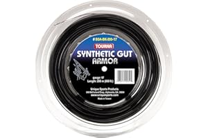 Tourna Synthetic Gut Armor Racket String, 17gm Reel, Black