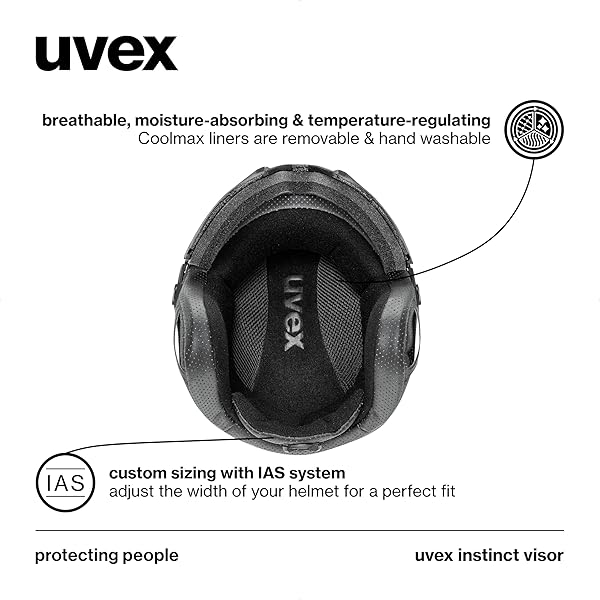 UVEX INSTINCT VISOR – ADJUSTABLE SKI & SNOWBOARD HELMET WITH INTEGRATED VISOR FOR WOMEN & MEN – BLACK MATTE – EXTRA LARGE