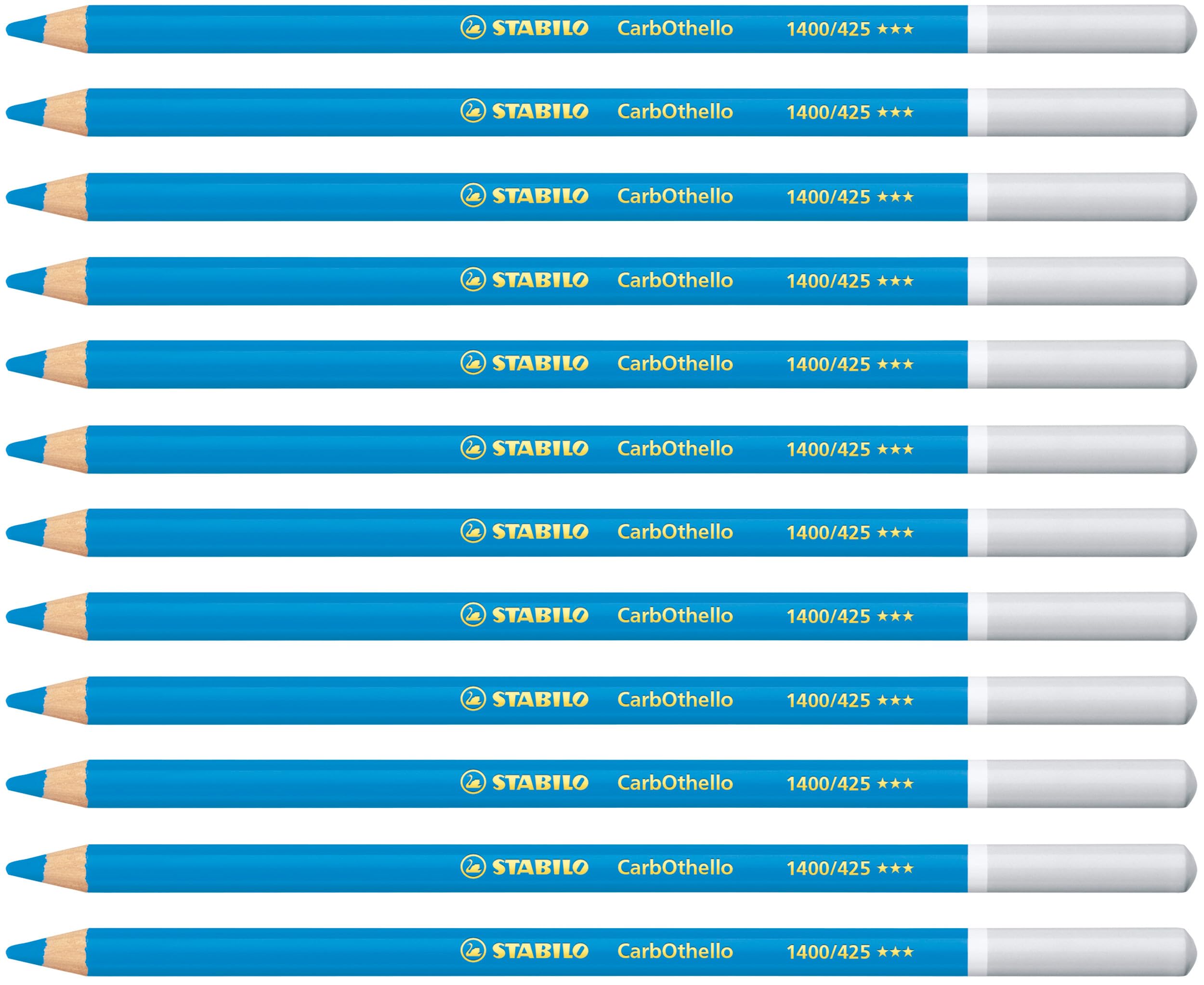 STABILO CarbOthello - Chalk-Pastel Pencil - Pack of 12 - Cobald Blue
