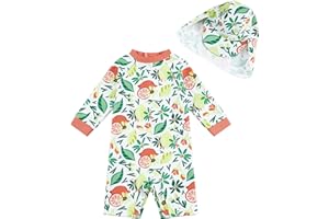 upandfast Baby/Toddler Girls Sunsuit Swimsuit with Snap Bottom UPF 50+ Infant One Piece Rashguard Swimwear