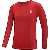 Runhit Boys Compression Shirt Kids Long Sleeve Athletic Undershirt Youth Quick Dry Base Layer for Football Baseball