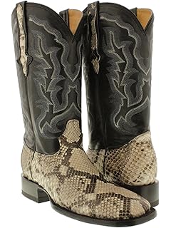 mens square toe snakeskin boots