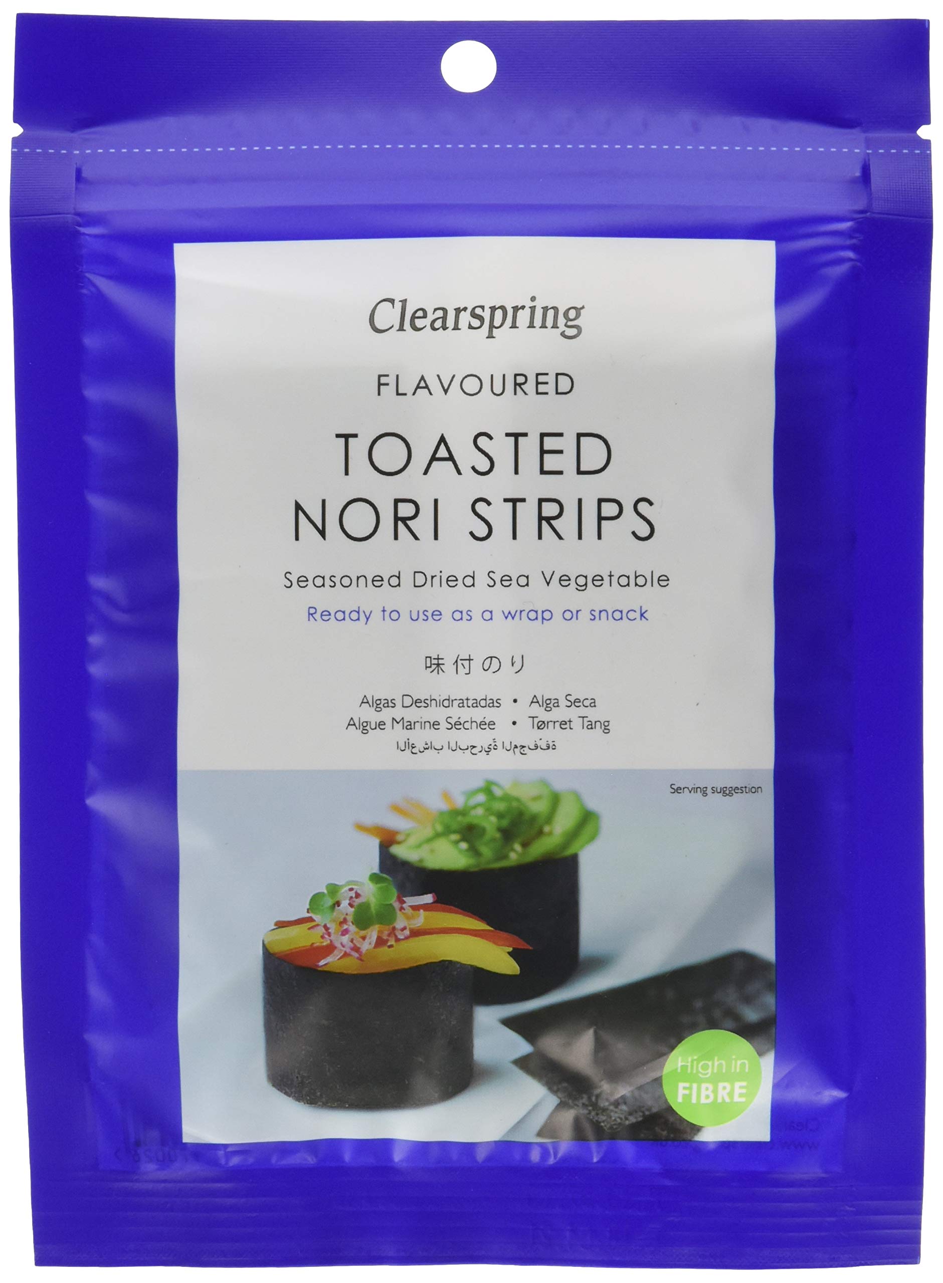 Clearspring Japanese Flavoured Toasted Nori Strips - Dried Sea Vegetable