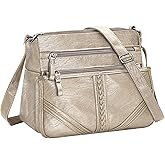 ELDA Crossbody Bags For Women Pocketbooks Soft PU Leather Purses and Handbags Multi Pocket Shoulder Bag