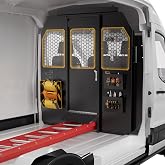Heavy Duty Van Partition Bulkhead Fits 2014-2026 Ford Transit 150 250 350 Mid-Roof Full Size Van, Cargo Van Safety Partition Bulkhead with Secure Locking System &amp; Easy Bolt-On Installation,Black