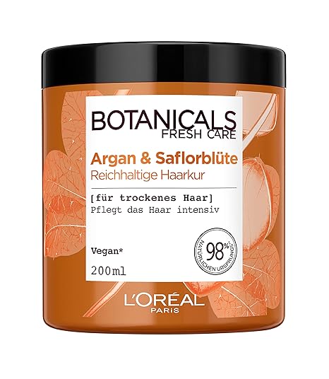 Botanicals Reichhaltige Kur, ohne Silikon für trockenes Haar, mit Argan und Saflorblüte, pflegt das Haar intensiv, 1er Pack (