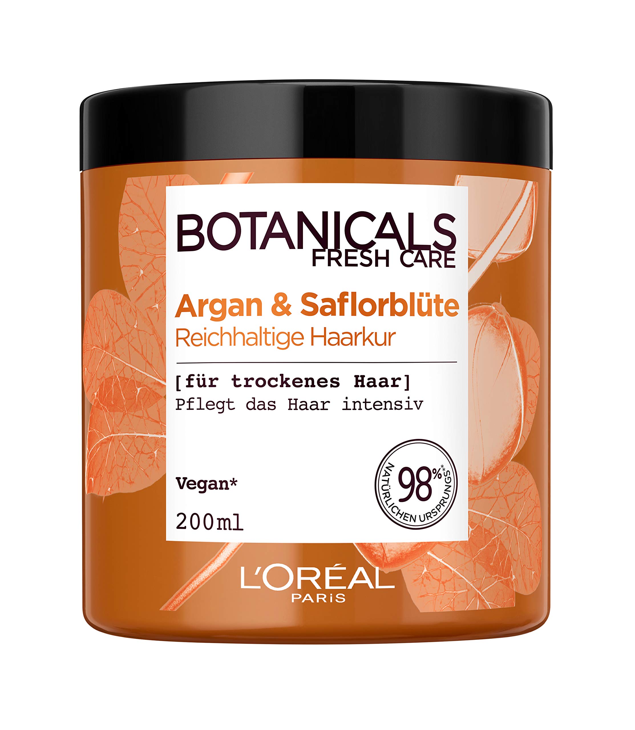 Botanicals Rich treatment, without silicone for dry hair, with argan and safflower blossom, intensively nourishes the hair, pack of 1 (1 x 200 ml)