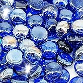 Kleuete 19 Pound Fire Glass Beads for Fire Pit 1/2 inch Tempered Glass Rocks Cobalt Blue