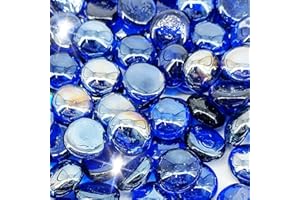 Kleuete 5 Pound 3/4 Inch Fire Glass Beads for Natural or Propane Fire Pit Fireplace and Landscaping, Cobalt Blue