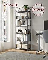 VASAGLE 6-Tier Bookcase Shelving Unit Ebony Black Ink Black LLS062B56 view 2