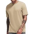 VEIISAR Men's Heavy Weight Crew Neck T-Shirt Mens Premium Cotton Tee - Pre Shrunk S-3XL