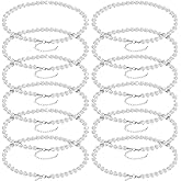 Landical 12 Pcs Bling Baseball Necklace Ice Beaded Baseball Necklace Cool Gifts Bulk for Team Players Lovers Fans