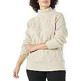Amazon Essentials Women's Winter Long-Sleeve Sweater, Soft Touch Funnel Neck Cable Knit