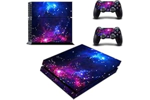 Vanknight Vinyl Decal Skin Stickers Cover Compatible with Regular PS4 Console Controllers Galaxy Space Purple