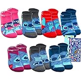 Lilo and Stitch Socks Set For Adults - Bundle with 7 Pairs of Disney No Show Socks Sizes 4-10 Plus Stickers, More | Stitch No Show Socks for Women and Men