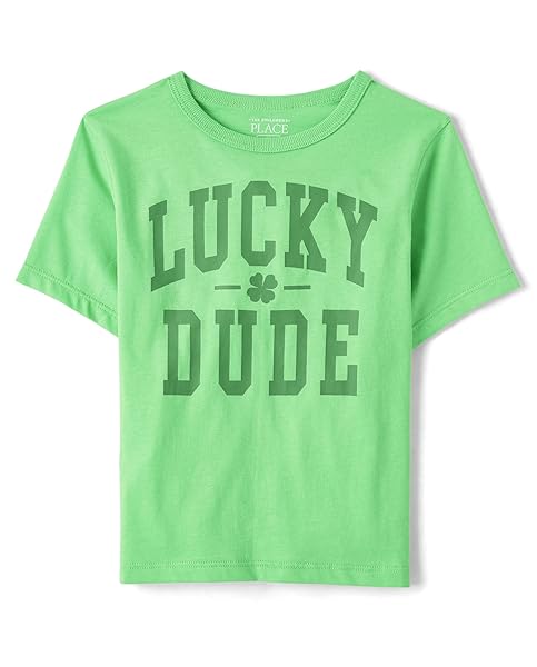 THE CHILDREN’S PLACE BABY BOYS AND TODDLER SHORT SLEEVE GRAPHIC T-SHIRT, LUCKY DUDE, 12-18 MONTHS US