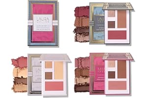 LAURA GELLER NEW YORK Glam On the Go Eyeshadow & Blush Palettes - Each Set Includes Three Palettes - Ready for Gifting - Easy to Use Makeup for Mature Skin