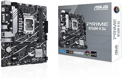 ASUS Prime B760M-K D4 Motherboard Intel B760 LGA 1700 mATX DDR4 M.2 PCIe 4.0