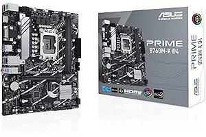 ASUS Prime B760M-K D4 Intel® B760 (LGA 1700)(13th and 12th Gen) mATX Motherboard, PCIe 4.0, Two PCIe 4.0 M.2 Slots, DDR4, Rea