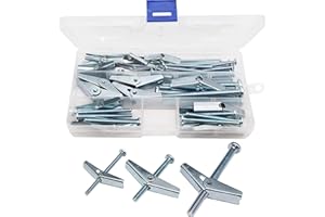 binifiMux 26 Pieces Toggle Bolt and Wing Nut Assortment Kit for Drywall Hanging Heavy Items 1/8" 3/16" 1/4"