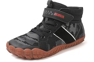 KUBUA Kids High Top Barefoot Shoes Boys Girls Minimalist Sneakers Lightweight Comfort Zero Drop Shoes Toddler Little Big Kid