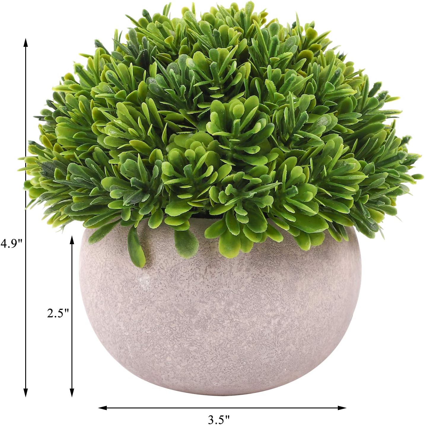 CEWOR 4 Packs Artificial Mini Potted Plants Plastic Faux Topiary Shrubs Fake Plants for Bathroom Home Office Desk Decorations -