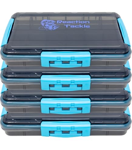 Junkin 6 Pack 3600 Fishing Tackle Boxes Waterproof, High-vis Blue Lure Organizer Trays with Removable Dividers, Airtight Bait Storage Case for Bass Fishing Backpacks & Kayak Gear Accessories : Sports