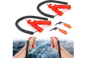 CozyCabin Ice Fishing Safety Picks Kit with Whistle Ice Fishing Accessories for Ice Fishing, Ice Skating, Ice Safety Spikes