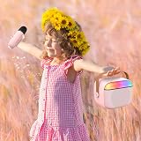 PKBD Karaoke Machine for Kids with 2 Wireless Microphones Pink Bluetooth Speaker view 8