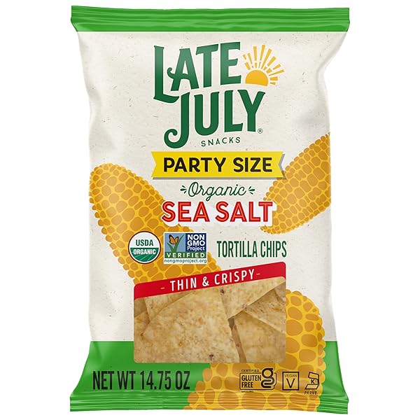 LATE JULY SEA SALT ORGANIC TORTILLA CHIPS, 14.75 OZ BAG