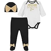 Gerber NFL baby girls 3 Pack Bodysuit Registry Gift Set Footed Pant and Cap
