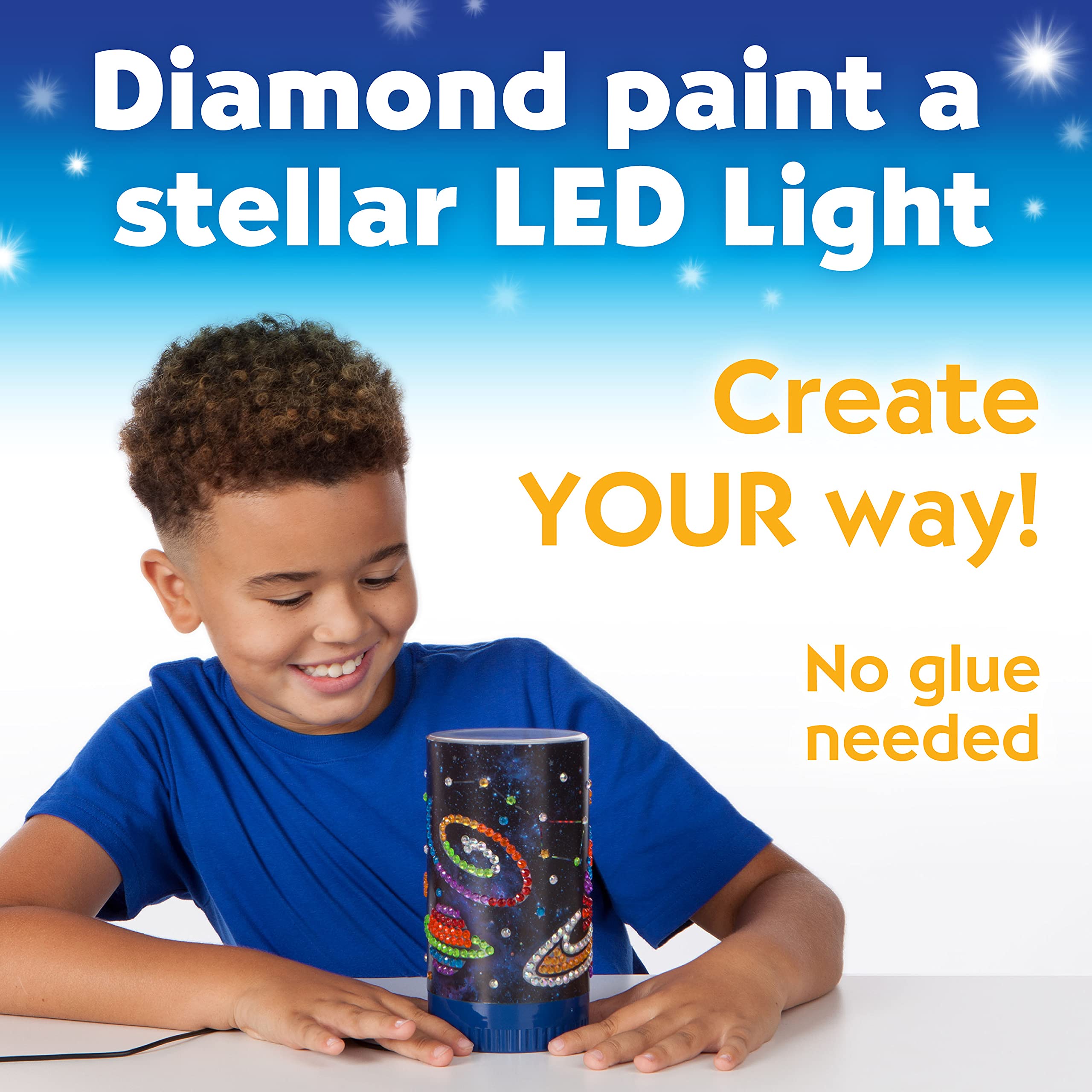 Creativity for Kids Big Gem Diamond Painting Light - Create Your Own DIY Night Light, Diamond Arts and Crafts Kit for Kids Ages 6-8+