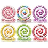 48Pcs Candy Themed Paper Plates for Candyland Party Decorations 7" Colorful Lollipop Candy Disposable Paper Dinner Plates for Sweet Shop Candyland Christmas Birthday Baby Shower Party Supplies