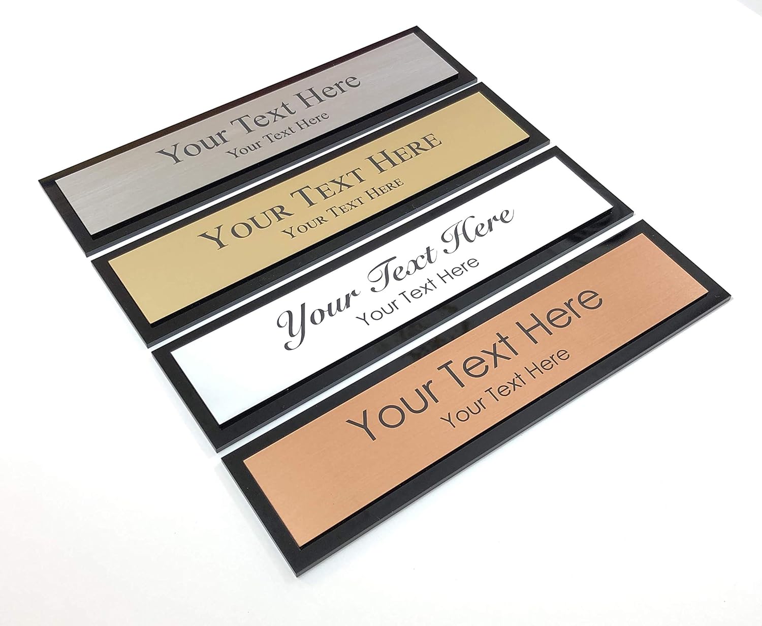 Office Door Wall Name Plate – 2” x 8” – Executive Two Tone Acrylic Sign – No Holder Necessary | Perfect namplate for Wall, Door, Office and More