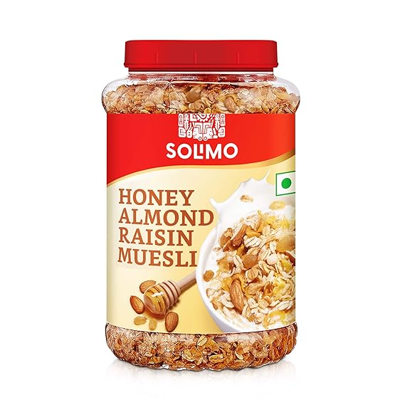 Amazon brand Solimo Honey, Almond and Raisin Muesli, 1kg Amazon.in