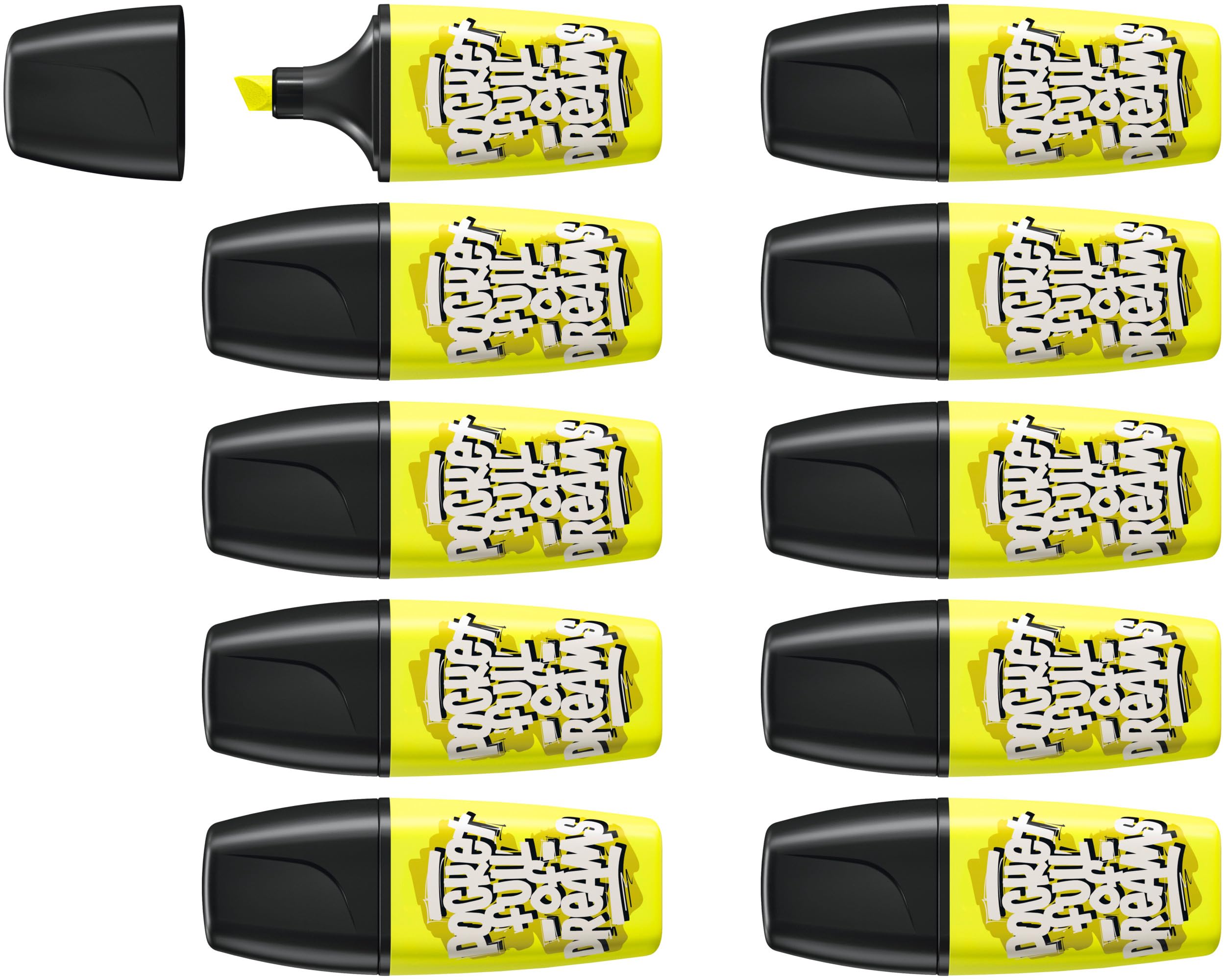 STABILO BOSS MINI by Snooze One - Highlighter - Pack of 10 - Yellow